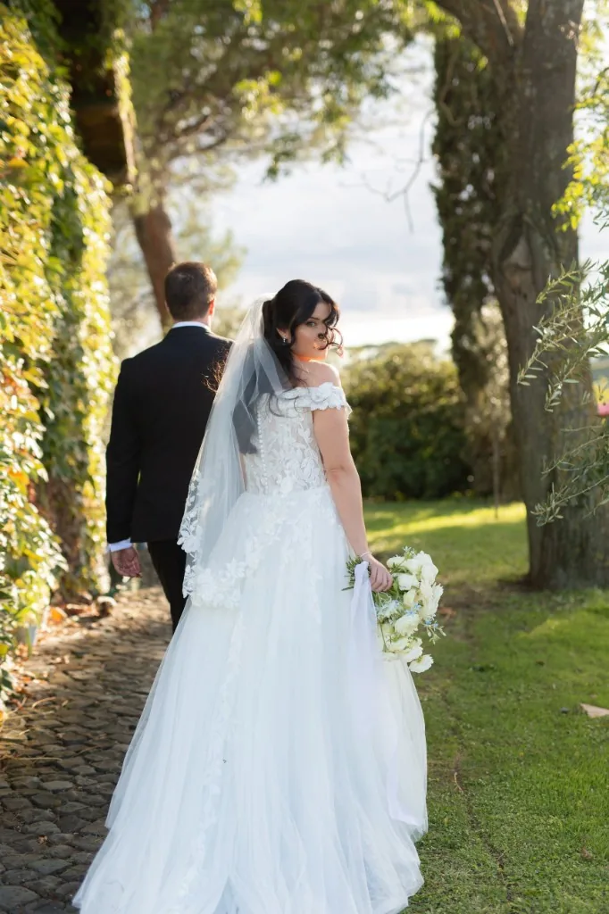 Countryside wedding reception at Casale del Gallo outside Rome